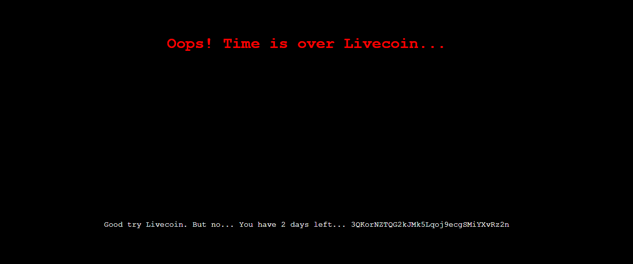 Livecoin Hacked Message