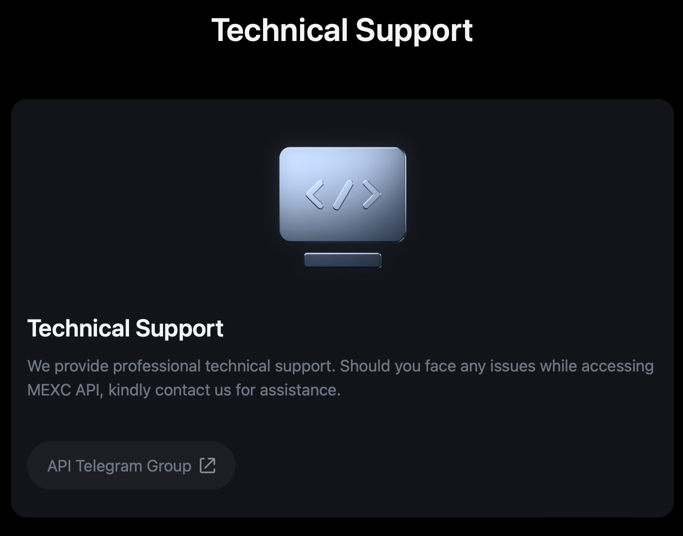 MEXC Telegram support