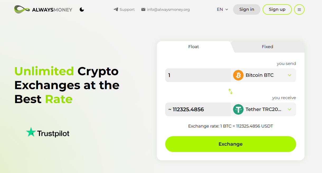 Alwaysmoney Exchange Trading Interface