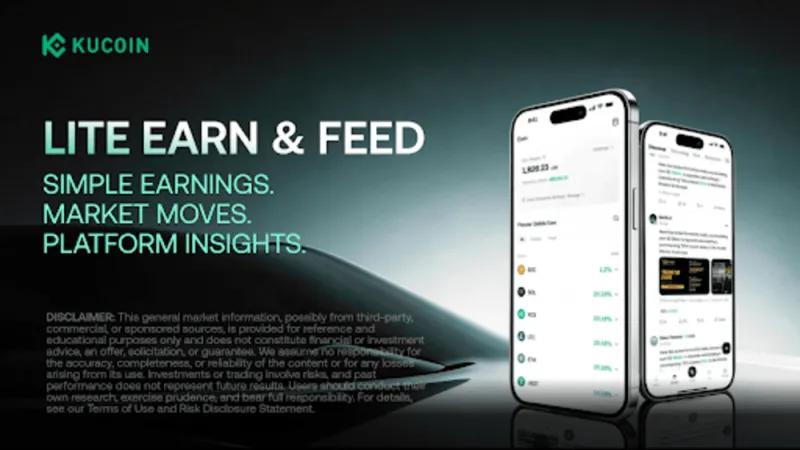 Crypto Exchange KuCoin Integrates Earn and Feed into its Lite Mode