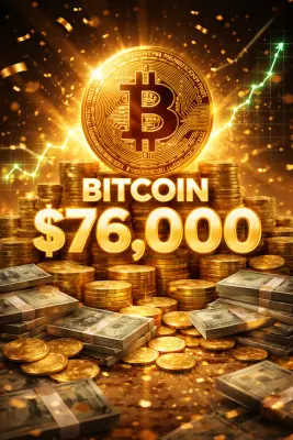 Bitcoin Briefly Hits $76k, Wiping Out $450M in Short Positions