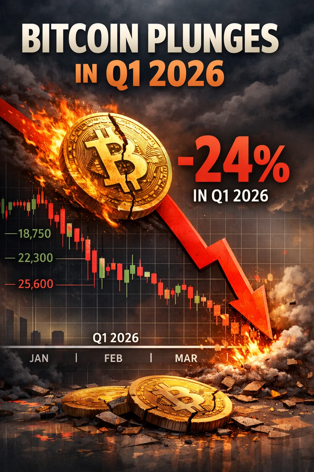 Bitcoin Dips 24% in Q1, its Worst First Quarter Since 2018