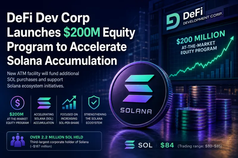 DeFi Dev Corp Unveils $200M Equity Program to Accelerate Solana Accumulation