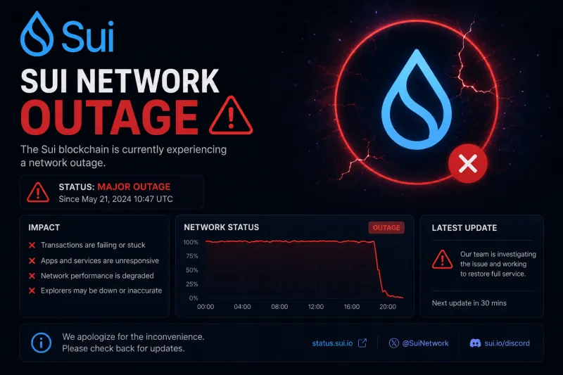 Sui Blockchain Hit by Triple Outage After v1.72 Upgrade Bugs, Foundation Confirms
