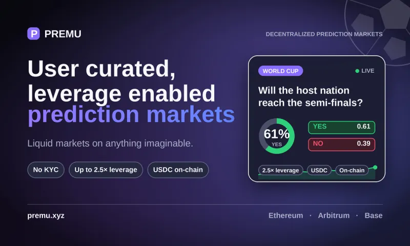 Premu Opens User-Created, Leveraged Prediction Markets Ahead of the 2026 World Cup