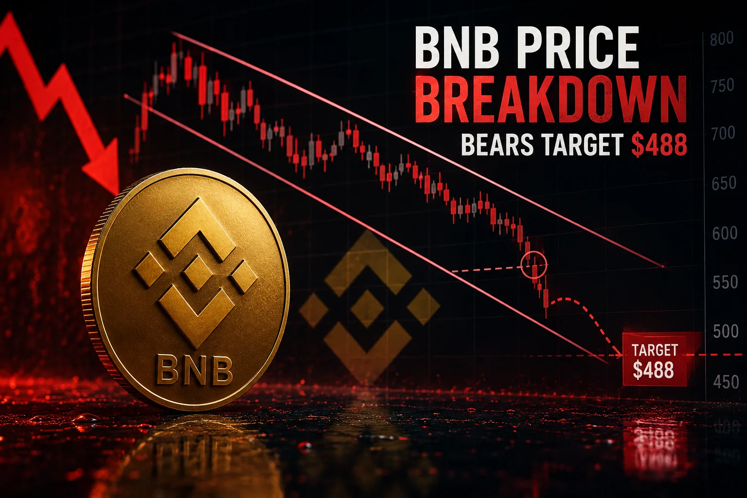 BNB Price Forecast: Bears Target $488 as Technical Breakdown Signals Further Downside