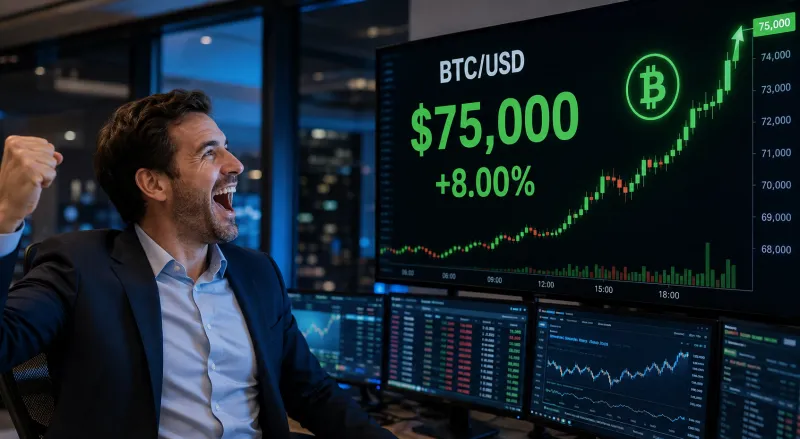 Bitcoin Tops $75K, Clears Key Indicator for First Time Since 2025
