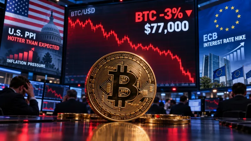 Bitcoin Falls to $77,000 as Hot US Inflation Data Lifts Yields
