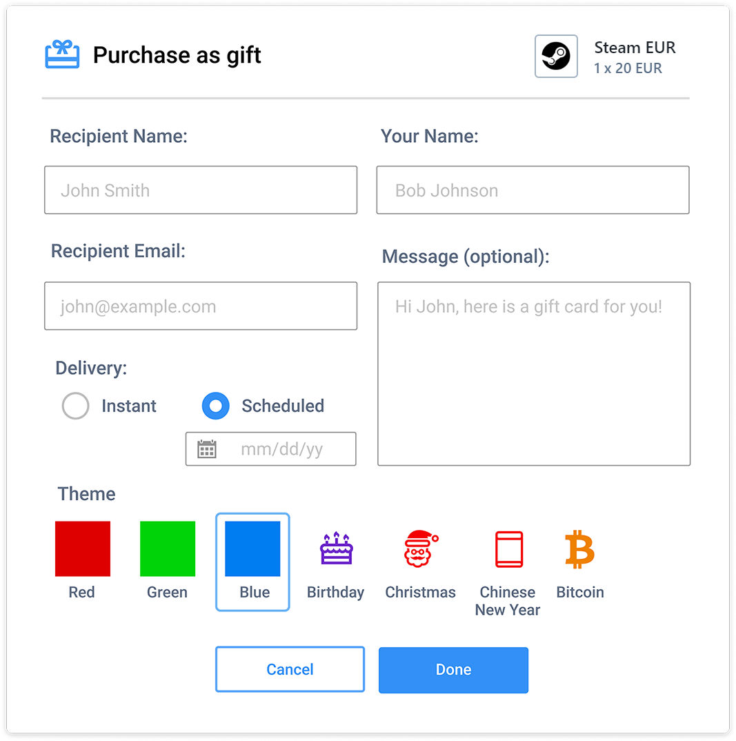 Bitrefill Purchase as Gift